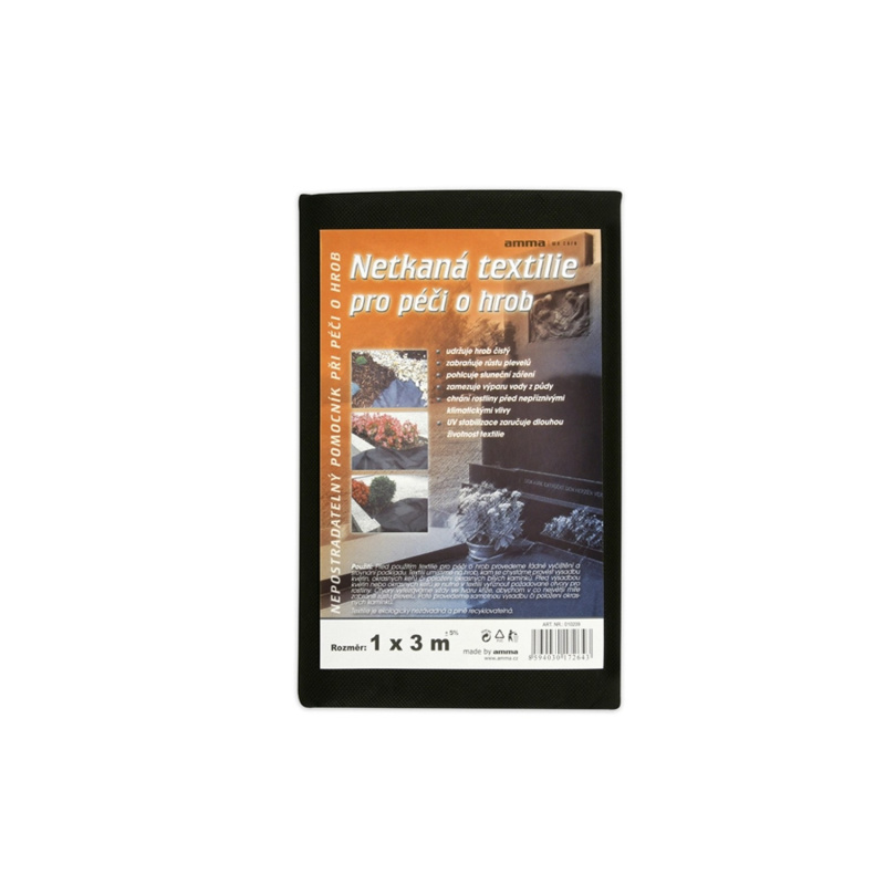 Netkaná textilie pro péči o hrob černá 1 x 3 m