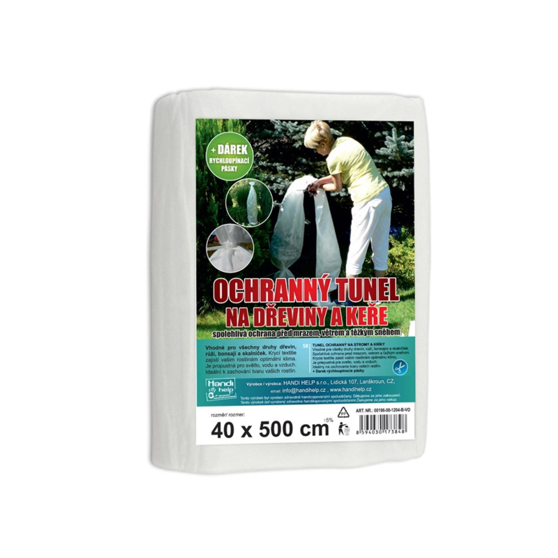 Ochranný tunel bílý 40 x 500 cm + upínací pásek 4 ks