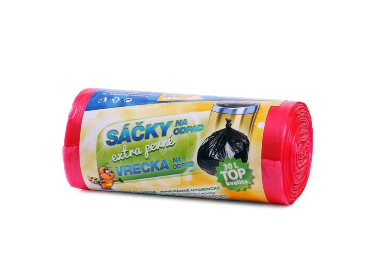 Sáčky na odpad HDPE 30 l - červené (50 ks)