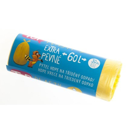 Pytle na tříděný odpad 60 l - žluté - 30 ks