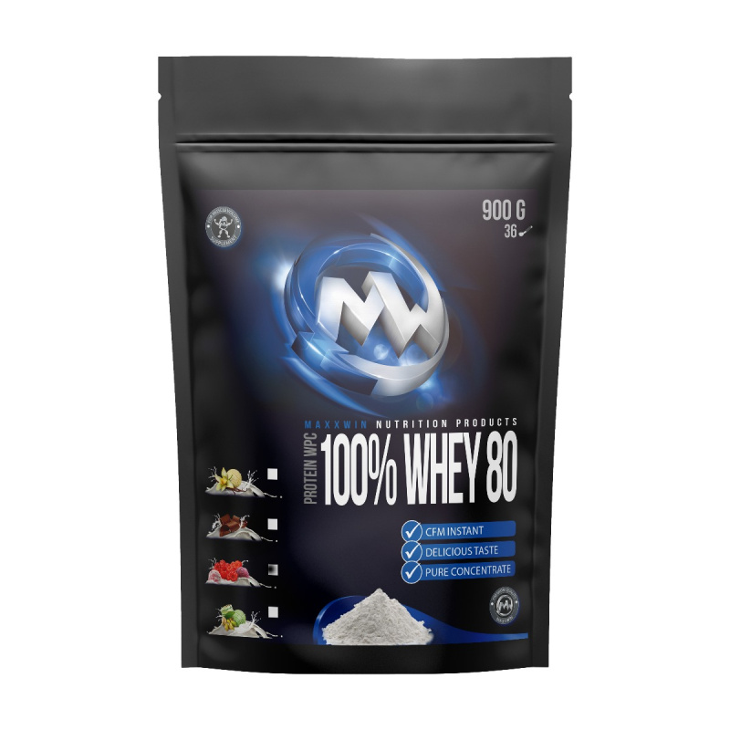 MAXXWIN 100% Whey protein 80 divoká malina 900 g