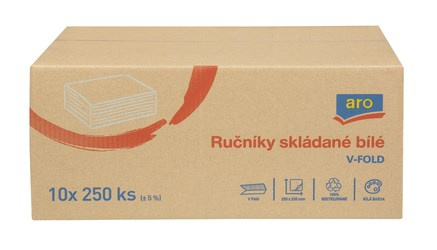aro Ručníky skládané 1vrstvé bílé 10 x 250 ks