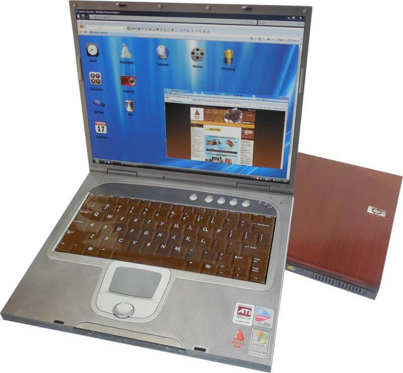 Notebook s čokoládovou klávesnicí