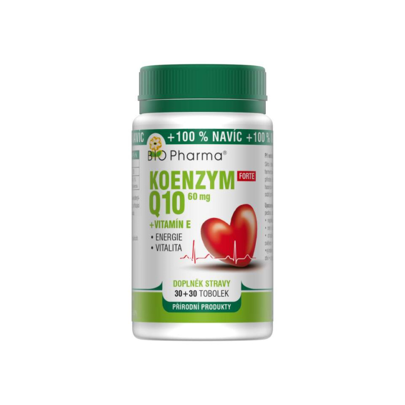 BIO PHARMA Koenzym Q10 forte 60 mg + vitamín E 30+30 tobolek