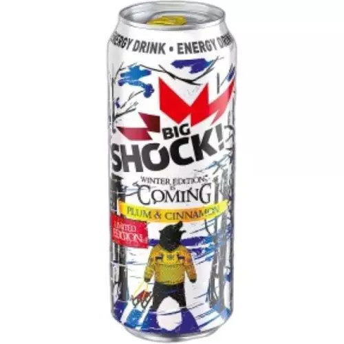 Big Shock! Plum Cinnamon energetický nápoj plech