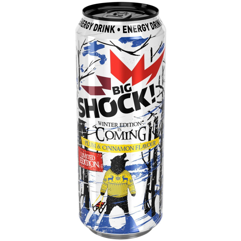 Big Shock! Plum Cinnamon energetický nápoj plech