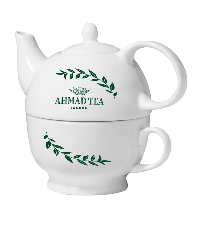 Ahmad Tea | Čajový set bílý | 480 + 320 ml