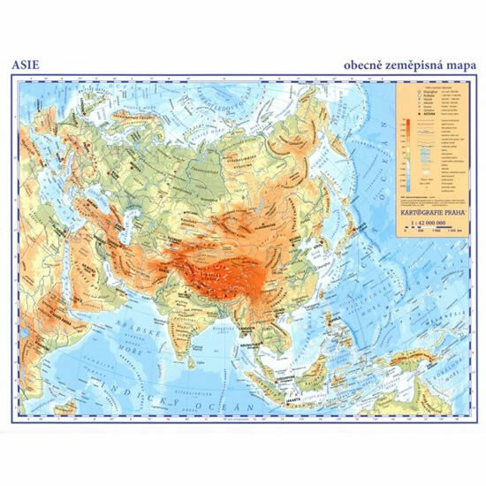Podložka - Asie - obecně zeměpisná - 1:42 000 000