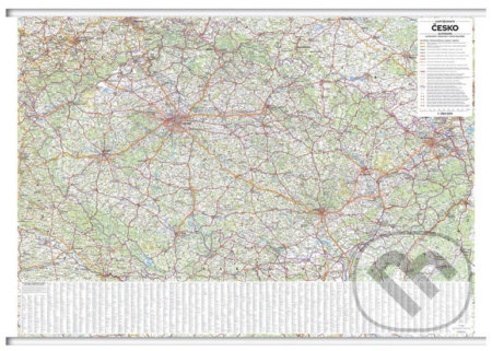 Česko nástěnná automapa (S lištami v tubusu, 1 : 360 000)