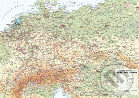 Střední Evropa - nástěnná obecně zeměpisná mapa 1 : 1 715 000