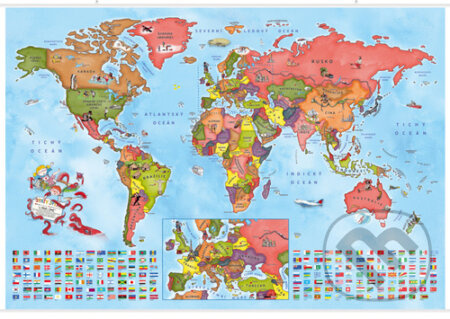  Ilustrovaná mapa států světa - verze plakát Kartografie