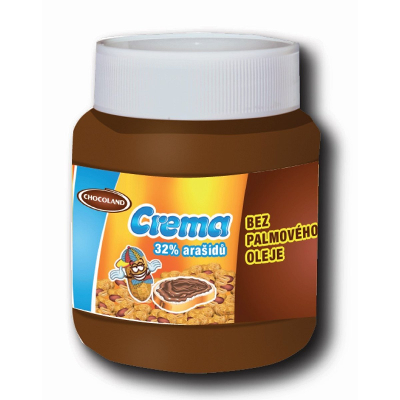 Chocoland CREMA arašídová pomazánka bez palmového oleje