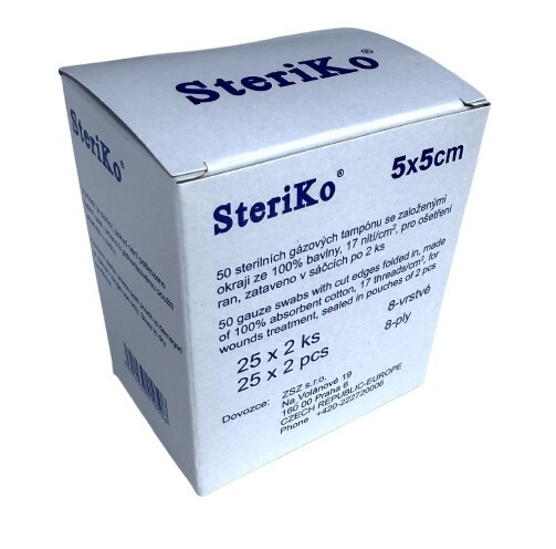 Gáza kompresní sterilní Steriko 5x5/25x2 8 vrstev