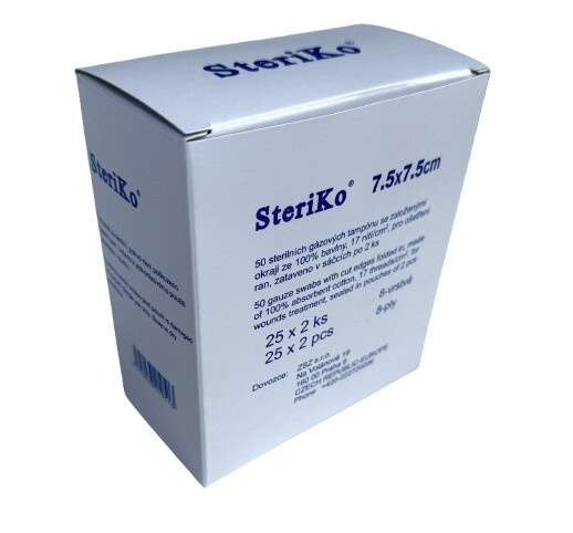 STERIKO Gáza kompresní sterilní 7,5 x 7,5 cm 25 kusů