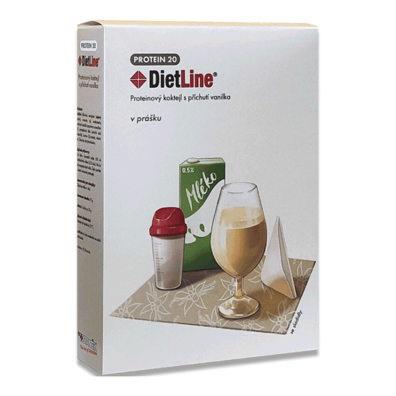 DietLine PROTEIN 20 proteinový kokteil vanilka 3 x 25 g