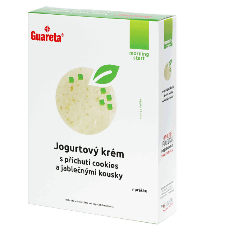 GUARETA Jogurtový krém s příchutí cookies a jablečnými kousky 3 porce