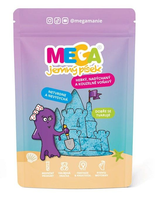 Megapísek - Kinetický písek, Megajemný voňavý modrý, 90 g