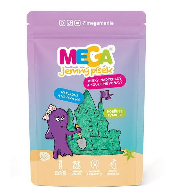 Megapísek - Kinetický písek, Megajemný voňavý zelený, 90 g