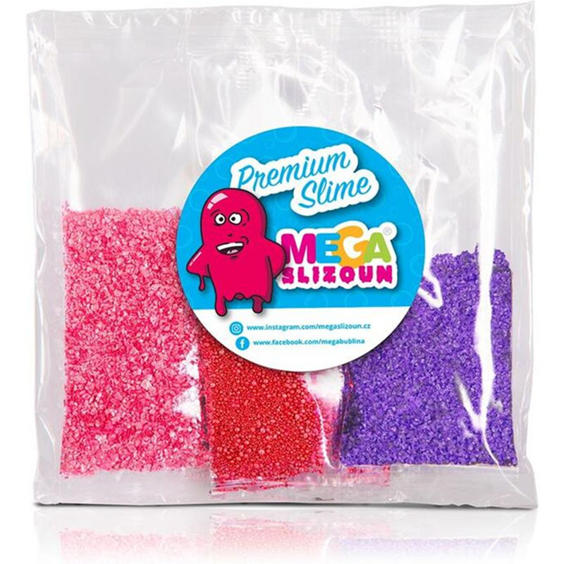 Megaslizoun - Třpytky do slizu, Sada 3 růžových prášků