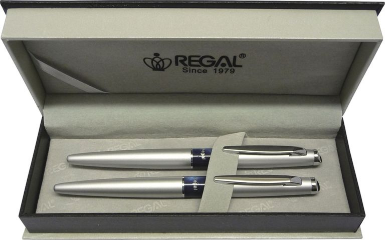 REGAL Dárková psací souprava Mercurius kuličkové pero + plnicí pero, stříbrná