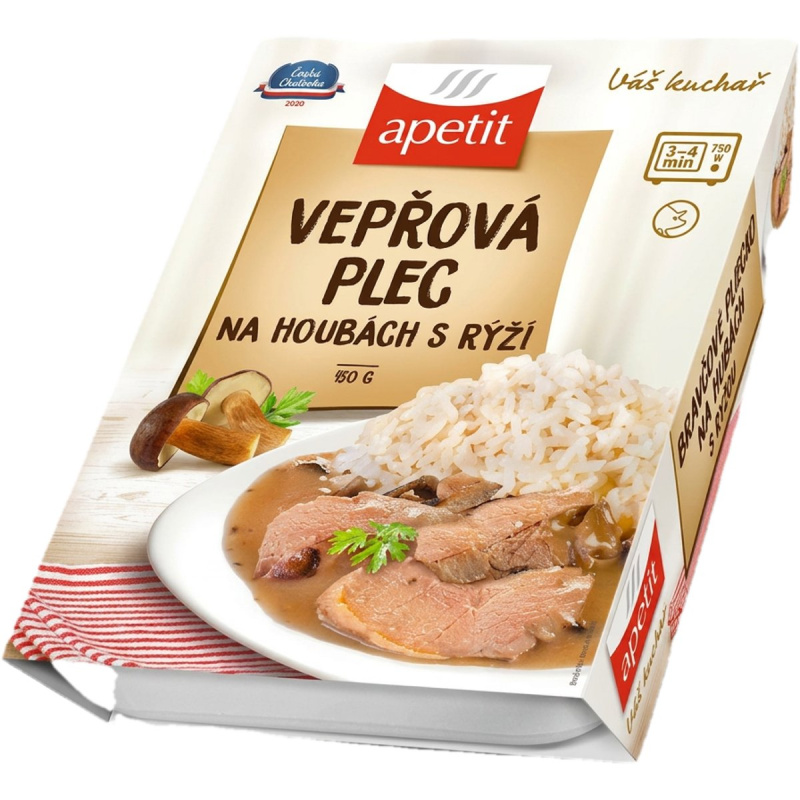 Apetit Vepřová plec na houbách s rýží
