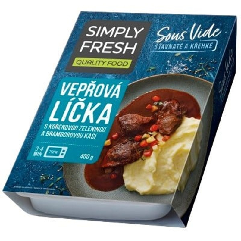 Simply Fresh Vepřová líčka s kořenovou zeleninou a bramborovou kaší