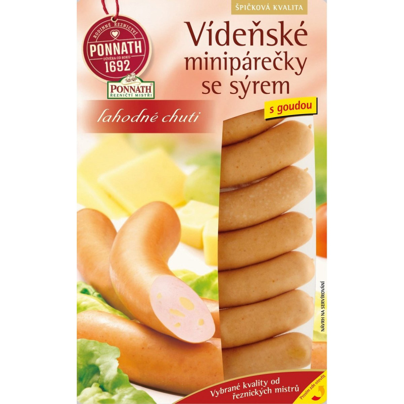 Ponnath Vídeňské minipárečky se sýrem