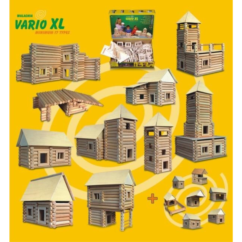 Walachia Dřevěná stavebnice Vario XL 184 dílů
