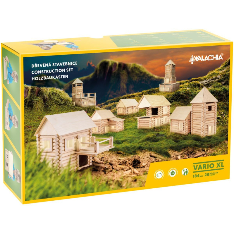 Walachia Dřevěná stavebnice Vario XL 184 dílů