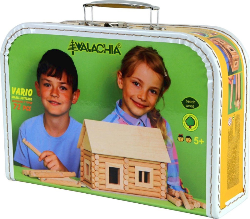 Walachia Dřevěná stavebnice Vario kufřík 72 dílů