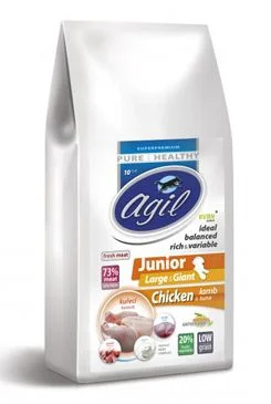 AGIL JUNIOR LARGE & GIANT, CHICKEN & lamb, tuna, yoghurt 10kg