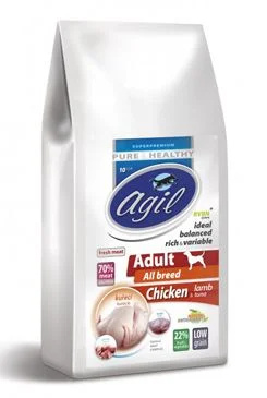 AGIL ADULT ALL BREED, CHICKEN & lamb & tuna 10kg