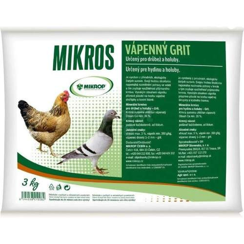 Mikrop ČEBÍN a.s. Mikros VPC vápenný grit plv 3kg