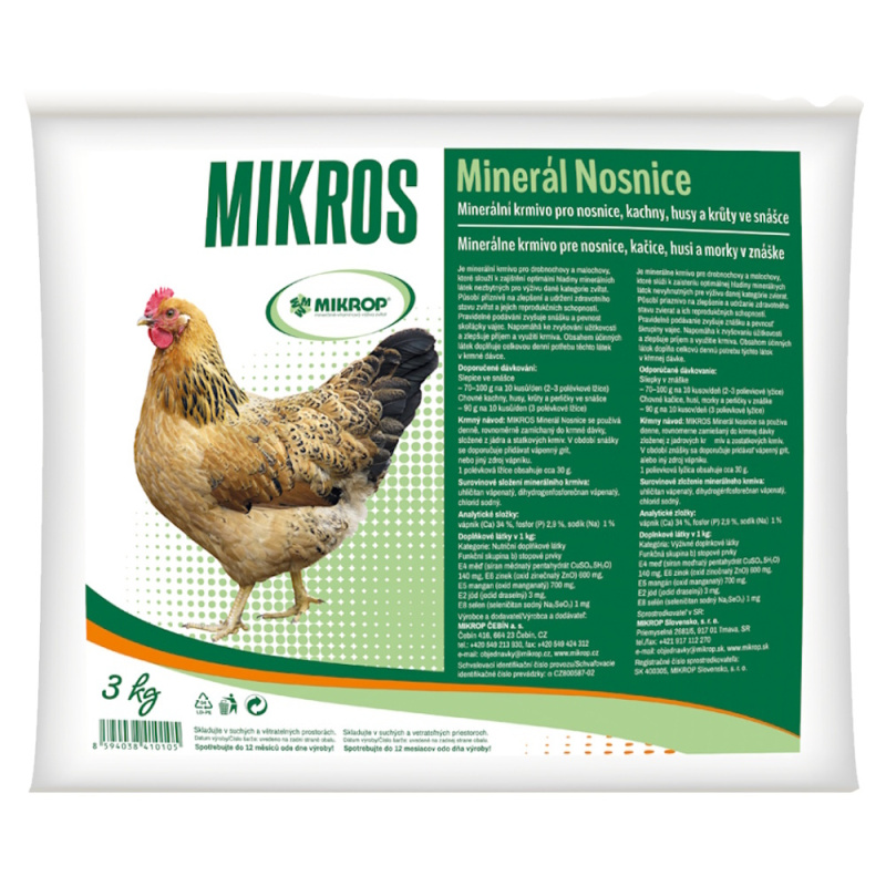 Mikros Minerál Nosnice plv 3 kg