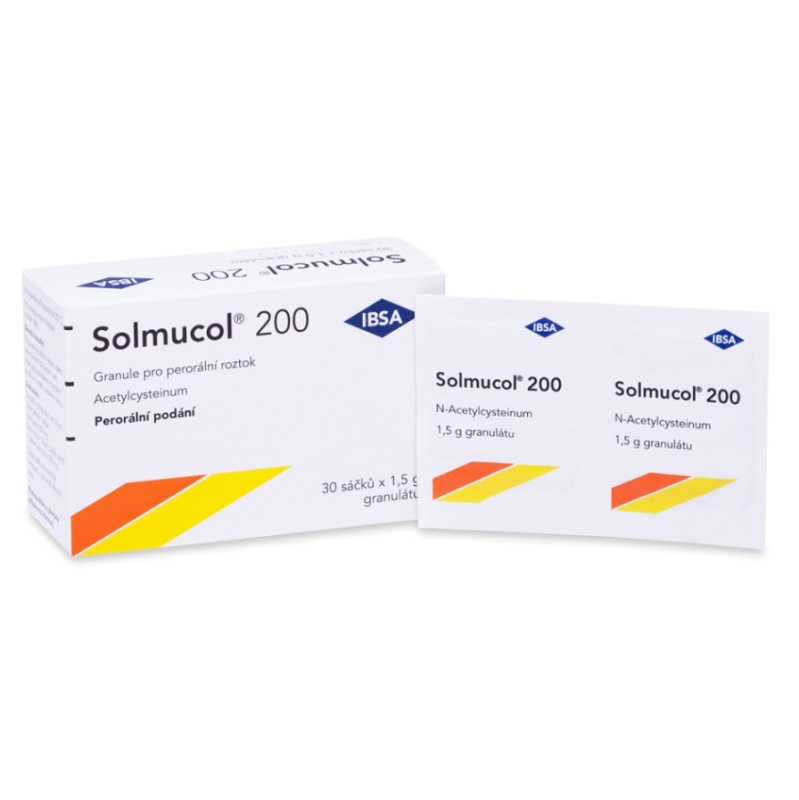 SOLMUCOL 200MG Granule pro perorální roztok v sáčku 30