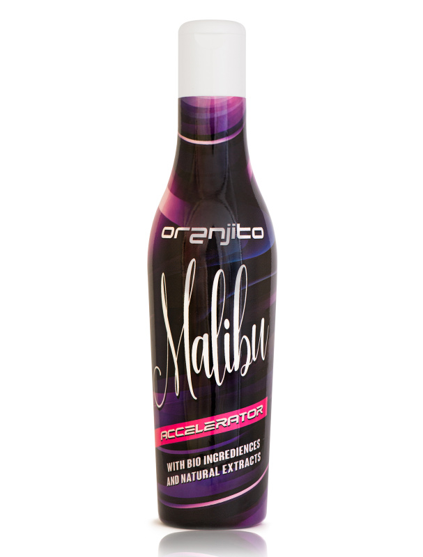 Oranjito Malibu Accelerator opalovací mléko do solária s biosložkami a urychlovačem opálení unisex s vůní White Tea 200 ml