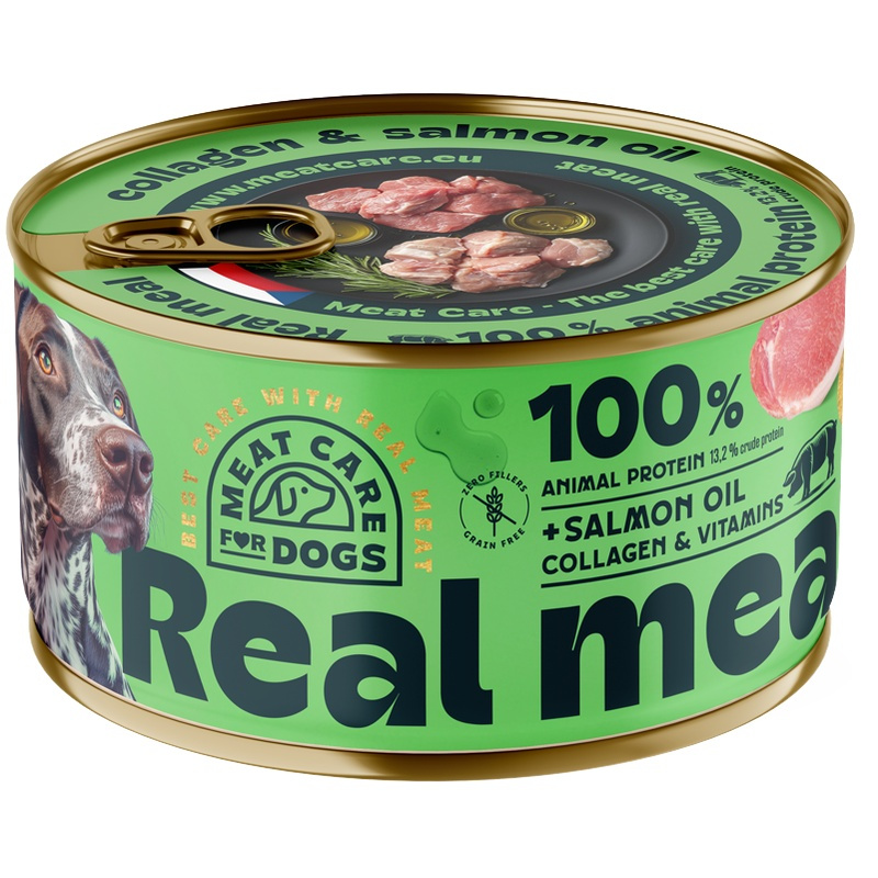 Meat Care Real Meal konzerva pro psy s vepřovým 400 g