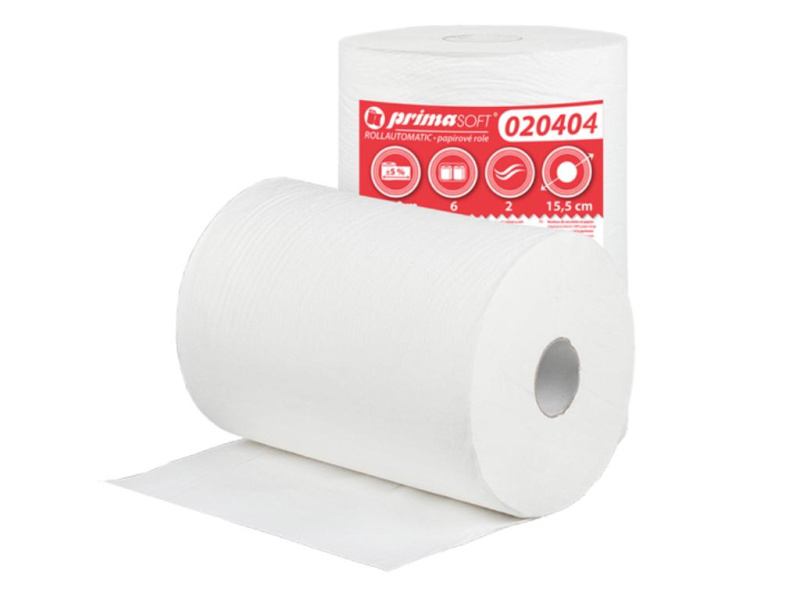 PrimaSoft Ručníky  Roll Autocut 150, 2-vr., cel., extra bílá (bal.6ks) BC020404