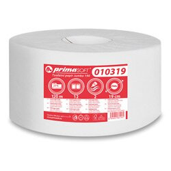 PrimaSoft Jumbo - toaletní papír - 2vrstvý, průměr 19 cm, návin 120 m, 12 ks