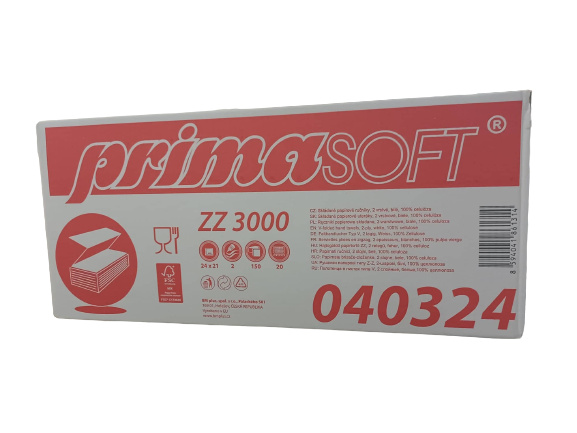 Primasoft Papírové ručníky Z Prima Soft - 2 vrstvé, 20 x 150 ks