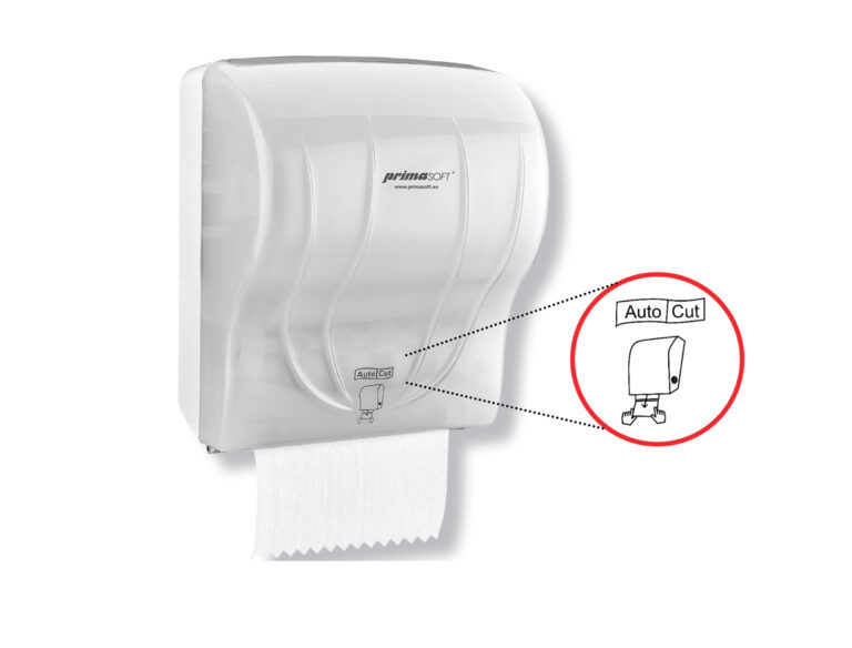 PrimaSoft Zásobník na ručníky v roli AUTOCUT bílý transparentní 090701