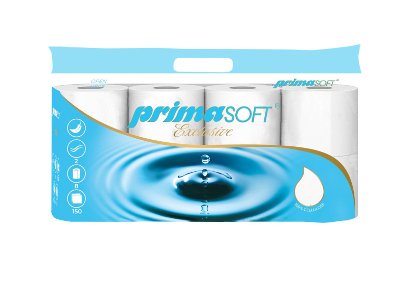 Toaletní papírPrimaSOFT Exclusive 2vrstvý, 8 rolí