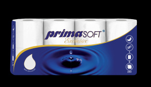PrimaSoft Exclusive - toaletní papír - 3vrstvý, návin 30 m, 8 ks