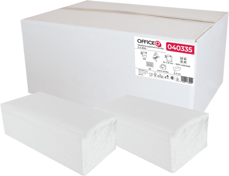 PrimaSoft Z-Z, 2 vrstvy, bílé, 24 x 21 cm, 3000 ks, ALF-010059