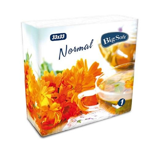 Ubrousky Big Soft normal 1 vrstvé - bílé  (100 ks)