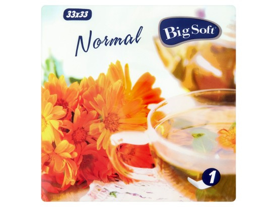 Ubrousky Big Soft normal 1 vrstvé - bílé  (100 ks)