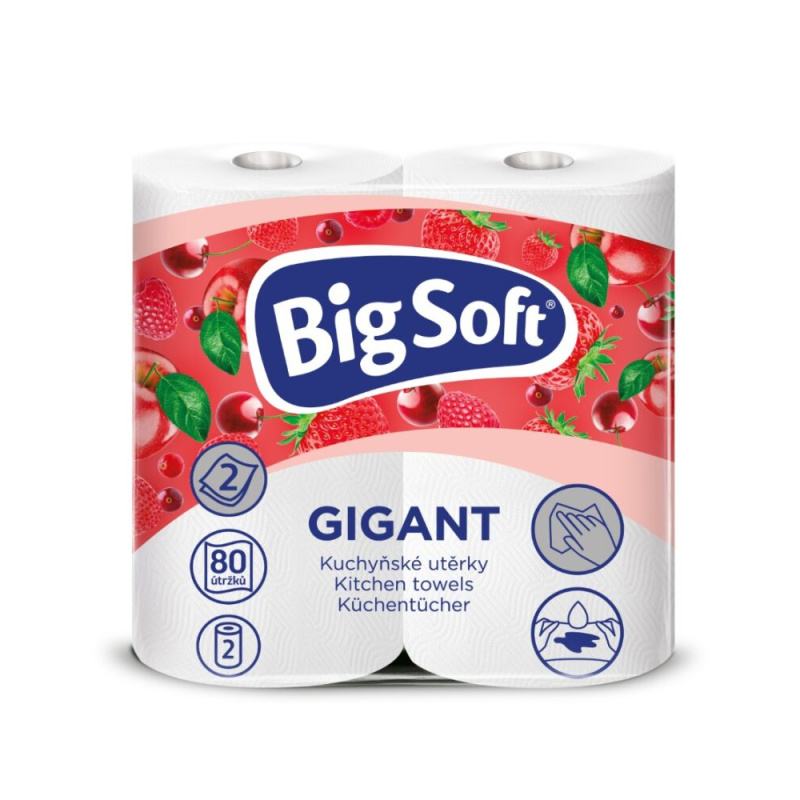 BIG SOFT Kuchyňské utěrky Gigant 2-vrstvé 2 role