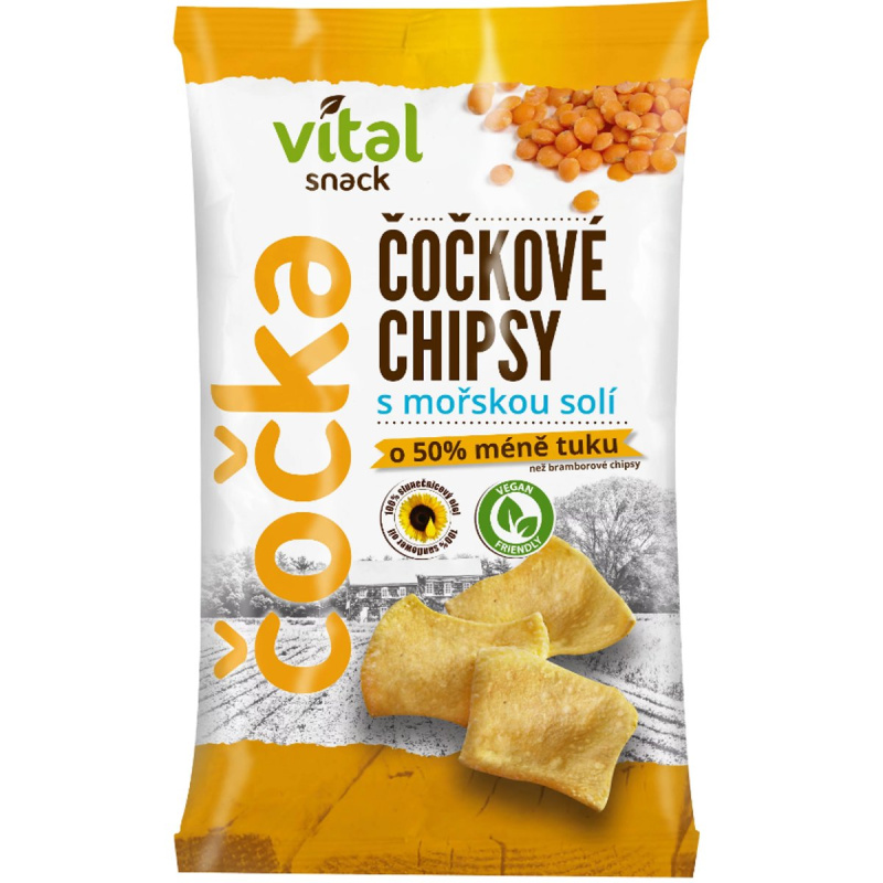 Vital Snack BIO Čočkové chipsy s mořskou solí