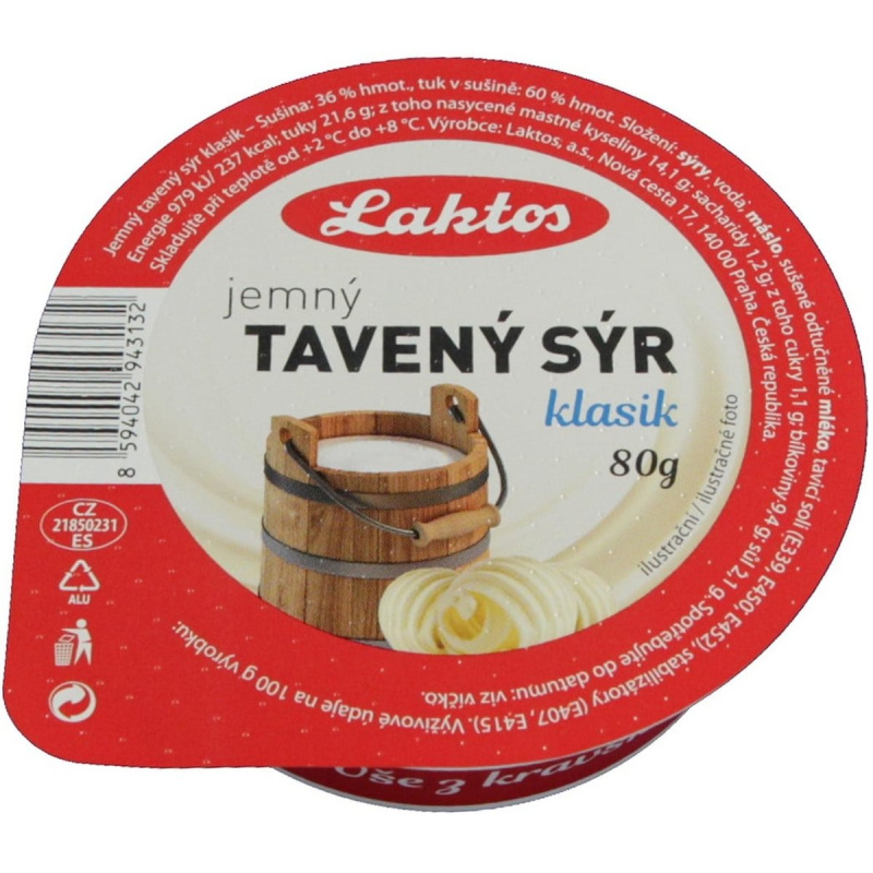 Laktos Jemný tavený sýr klasik