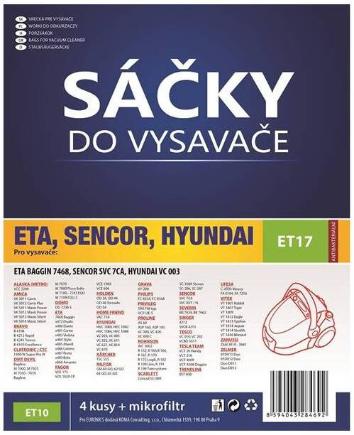 Sáčky do vysavače Koma ET17 / 4 ks / látkové sáčky / béžová Varianta: ivi1